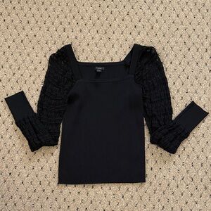 Black Lace Long Sleeve Top